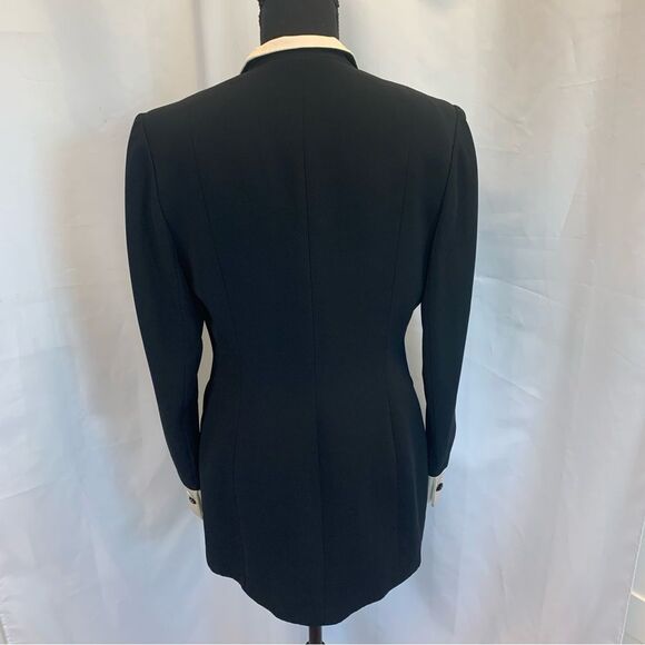 SUNNY Choi vintage black beaded embroidered Satin evening blazer jacket Sz 6 - Picture 6 of 12